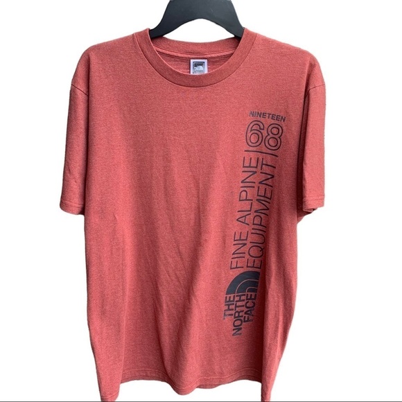 The North Face Men's 68 Alpines Tee Shirt Red Clay Heather Small - Picture 1 of 4